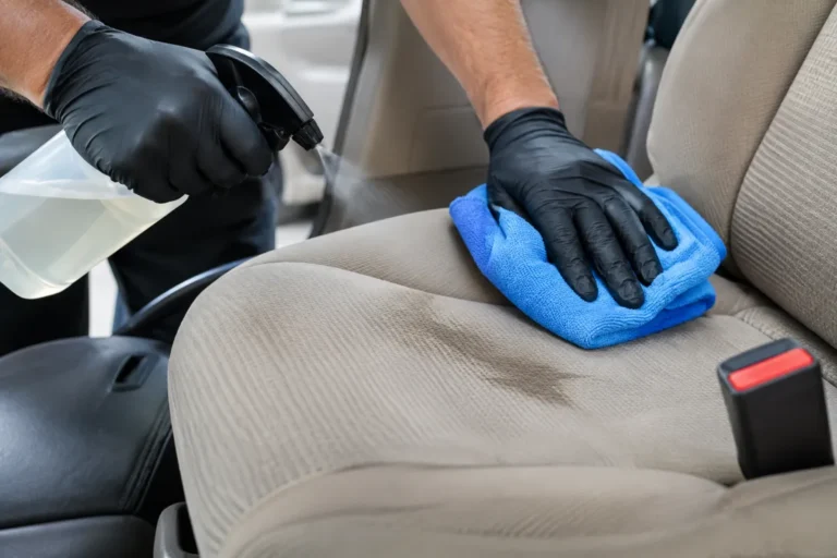 Limpieza profesional de manchas en la tapicería del coche con KH7